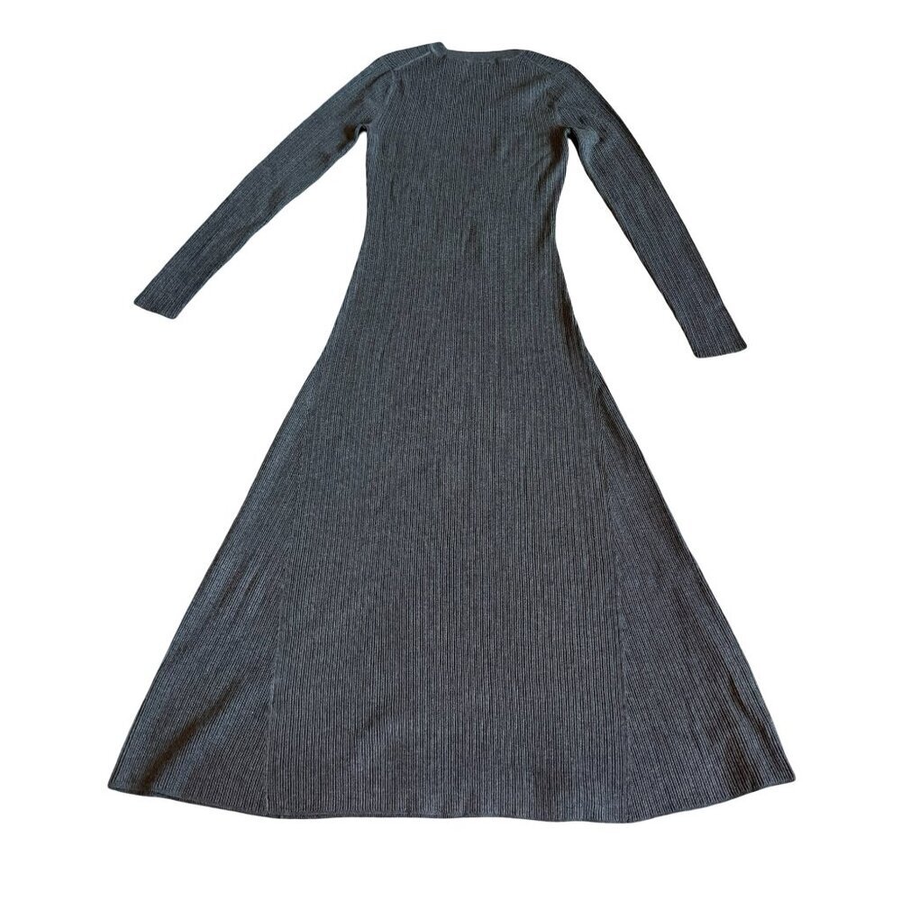 Madewell Dark Grey Pullover Sweater Dress Stretch Midi Length Size Small Women's - Picture 6 of 11